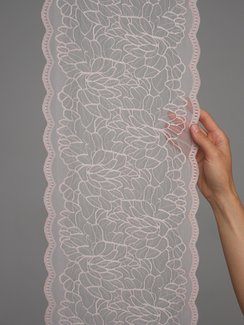 03-295 ОПТ Кружево эластичное 22 см, серебристый пион 168