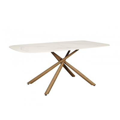 Стол обеденный Неаполь,160x90x76 см, белый мрамор