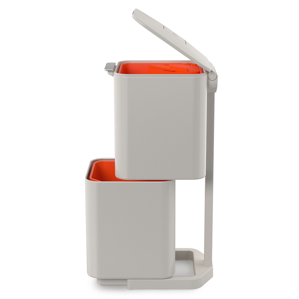 Контейнер для мусора с двумя баками Totem Compact 40 л белый, Joseph Joseph