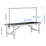 Стол с декоративной рейкой - IKEA BONDHOLMEN/HELGEÖ/HELGEO/БОНДХОЛЬМЕН/ХЕЛЬГЕЁ ИКЕА, 74х235х90 см, белый