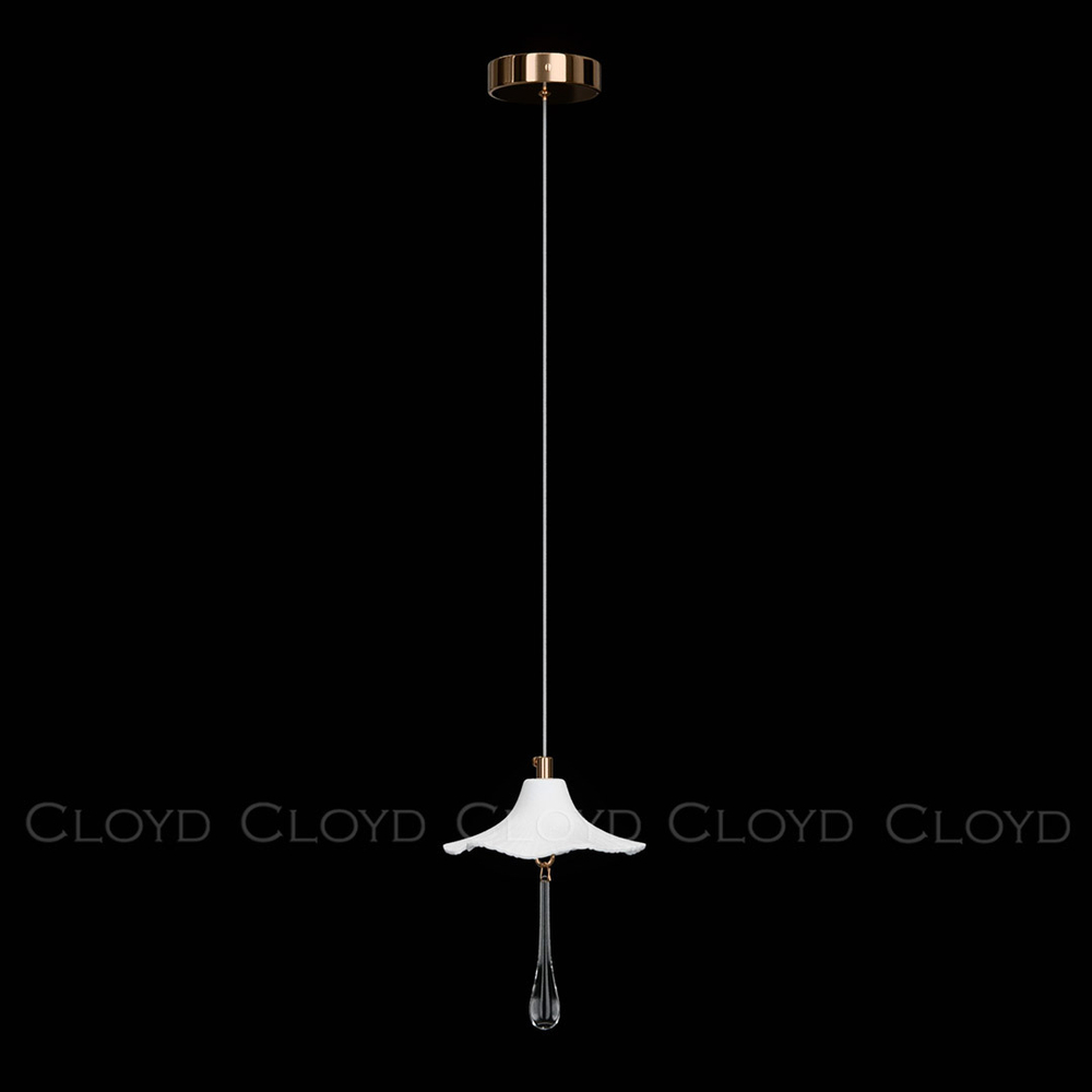 Подвесной светильник Cloyd SHANGRILA P1 / Ø16 см - керамика - золото (арт.11467)