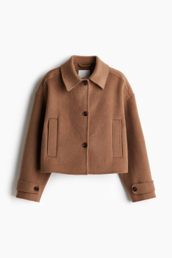 H&M Куртка ручной работы из смесовой шерсти, темно-бежевый