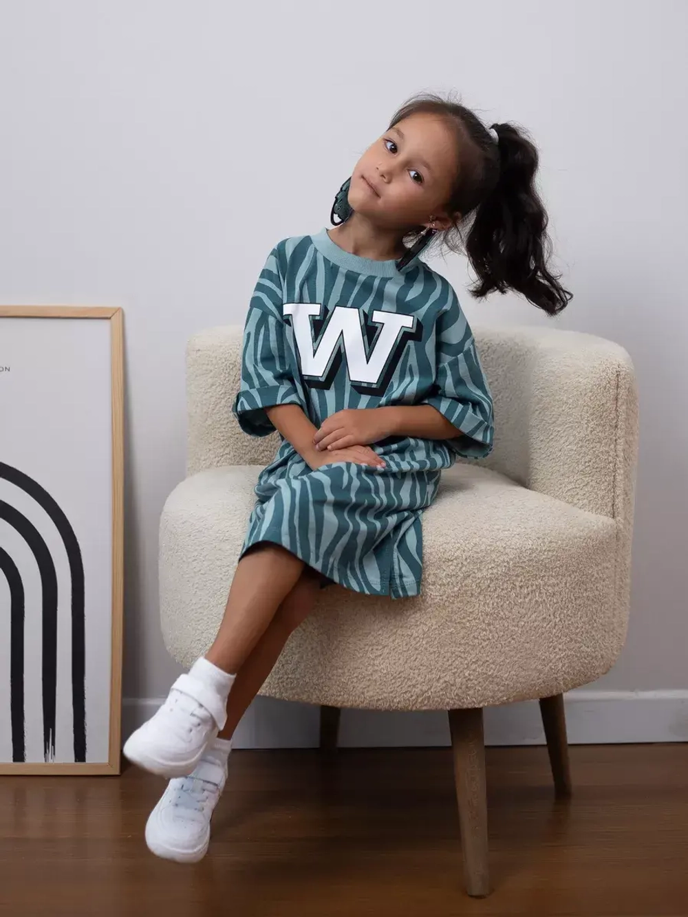 Платье туника оверсайз для девочки