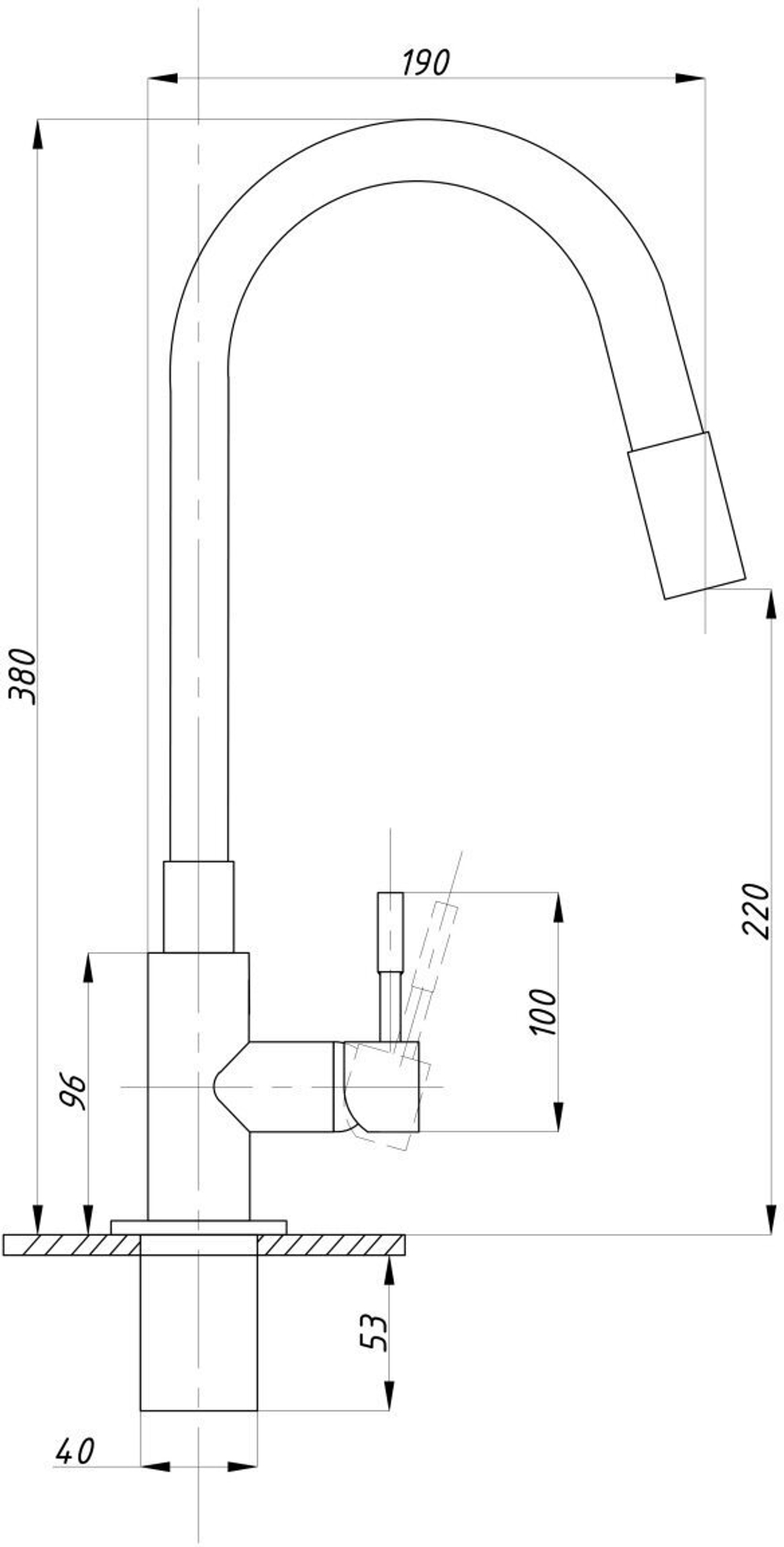 СМЕСИТЕЛЬ КУХОННЫЙ AVINA С ВЫСОКИМ ИЗЛИВОМ SM-304-4BL ЧЕРНЫЙ