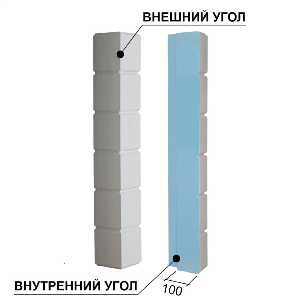 Панель угол внешний Ruspanel RPG Termorustic односторонняя 1000х100х100 мм