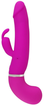 Лиловый вибратор-кролик с функцией сквирта Cumshot Rabbit Vibrator - 24 см. (Цвет: лиловый)