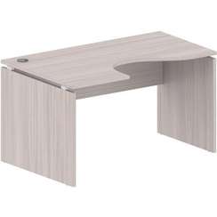 Континент-Про Стол криволинейный СК140L , Ясень Шимо светлый 1400х900х750