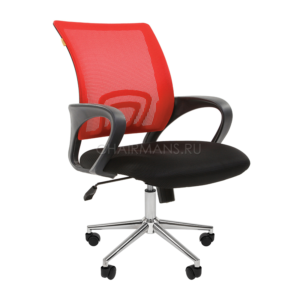 Кресло оператора Chairman 696 Chrome сетка/ткань красный/черный