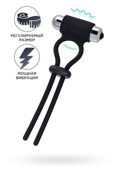 Черное эрекционное лассо на пенис Jat (Цвет: черный)