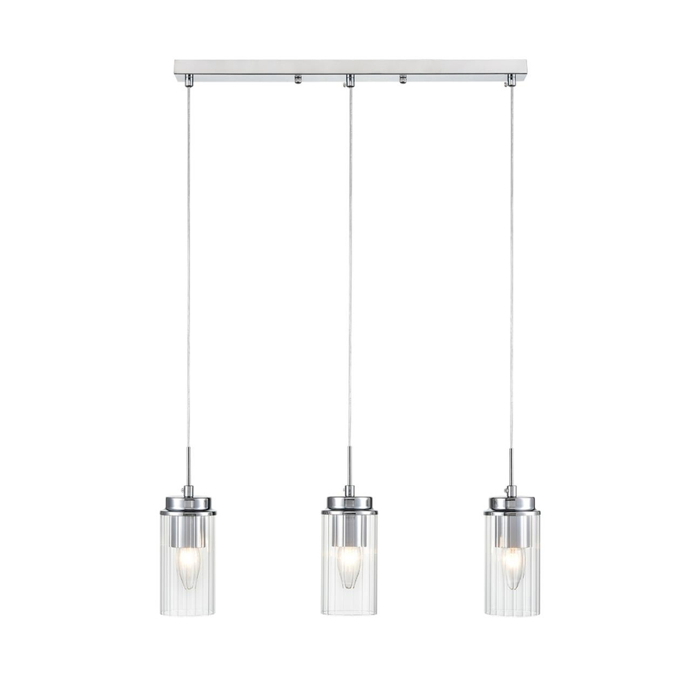 8102/3A COMFI LN26 408 хром/прозрачный металл/металл Подвес Е14 3*40W 220V ISHA