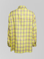 Рубашка Jirunlian 2358 удлиненная в клетку с необработанным краем