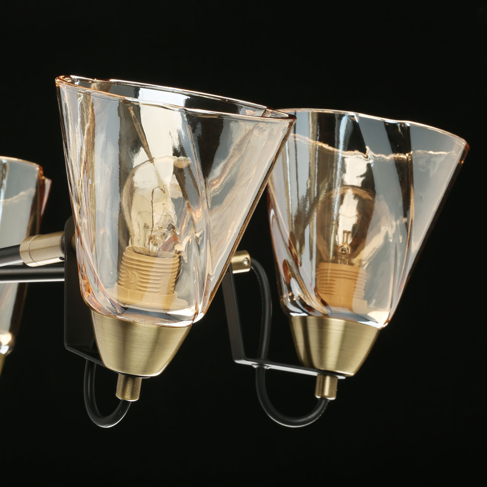 Люстра потолочная Гамбург, 5 ламп Е14, 200 Вт, 10 м2, черная