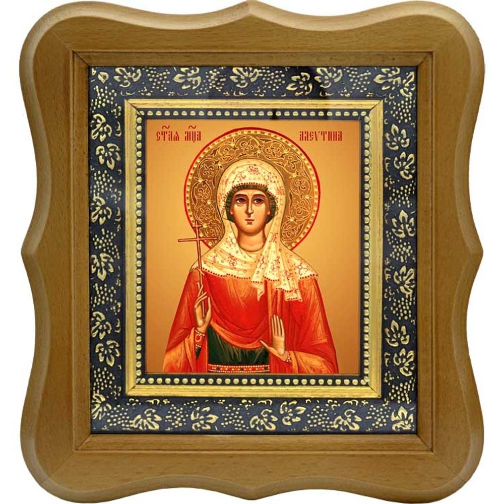 Алевтина Кесарийская (Палестинская) святая мученица. Икона на холсте.