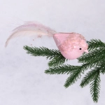 Украшение новогоднее «Изящная птица» 6*8 см, Розовое золото