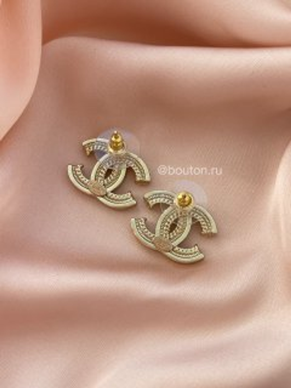 Серьги гвоздики Шан. с жемчугом