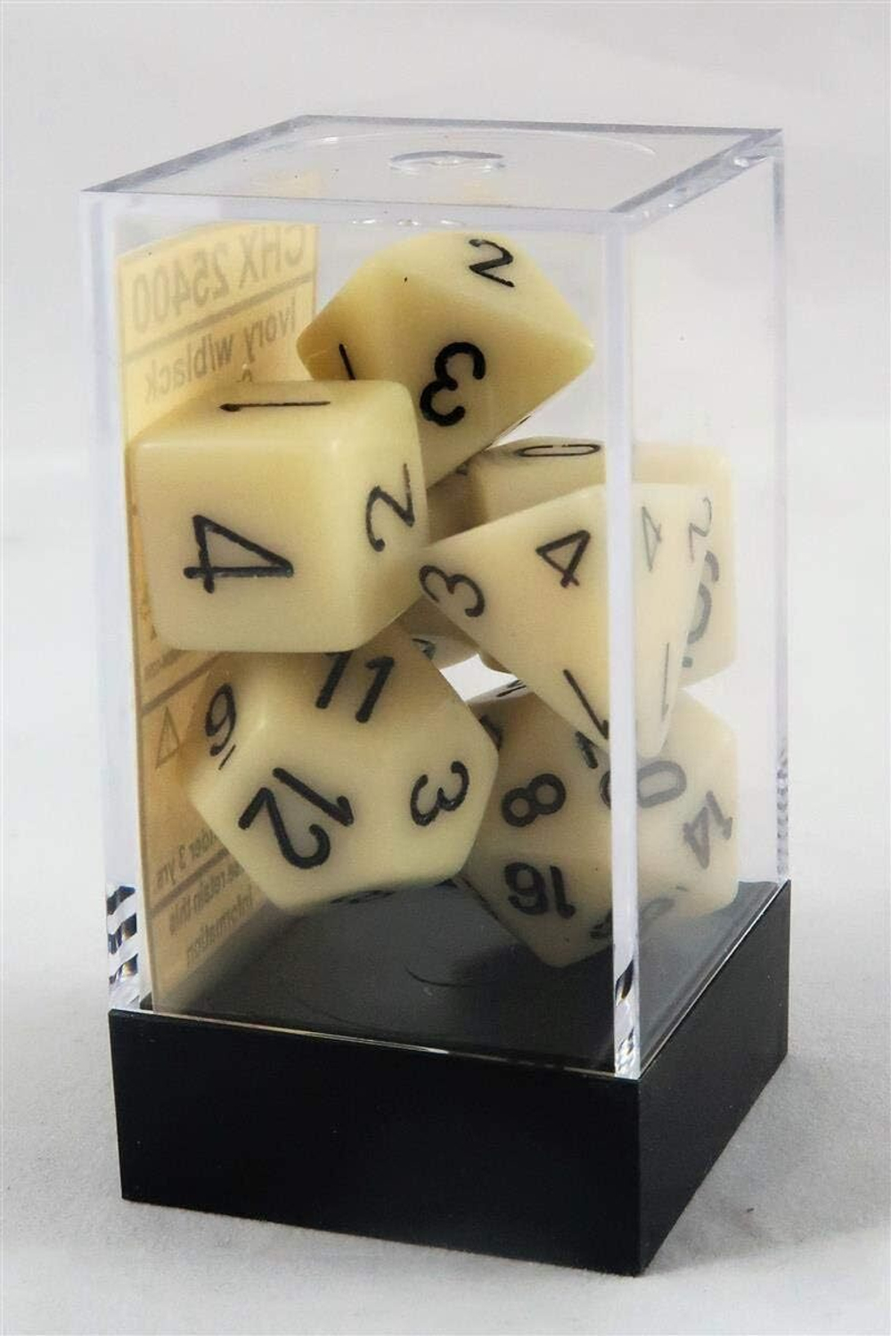 Chessex 7-dice set Ivory/Black