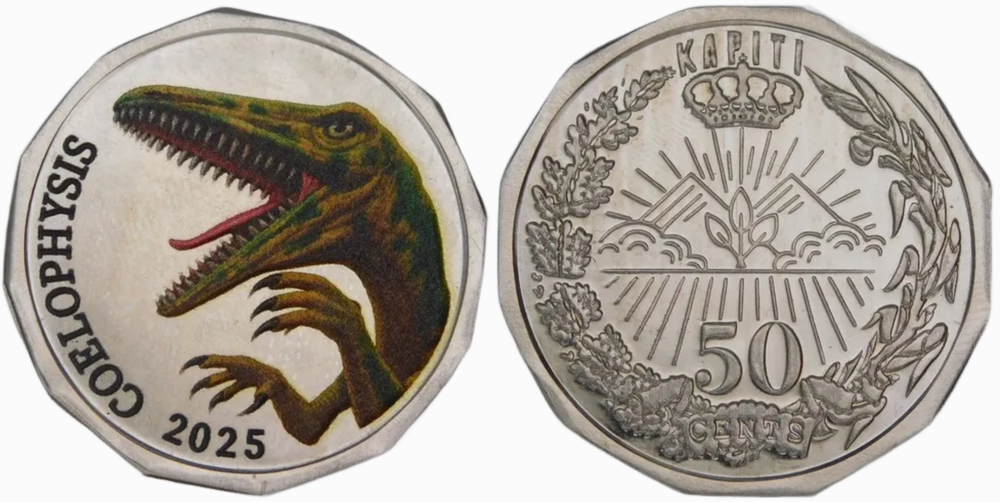 Остров Капити 50 центов 2025 Динозавр Целофизис. Цветная