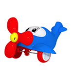 Каталка "Самолет" голубой в ассорт. (Стеллар)