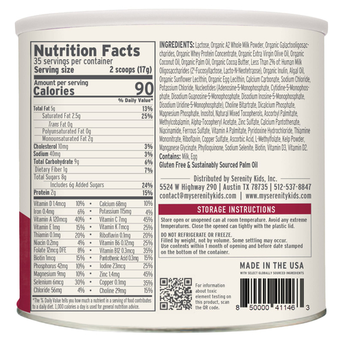 Serenity Kids, A2, смесь для малышей с цельным молоком травяного откорма, для детей в возрасте 12–36 месяцев, 595 г (21 унция)