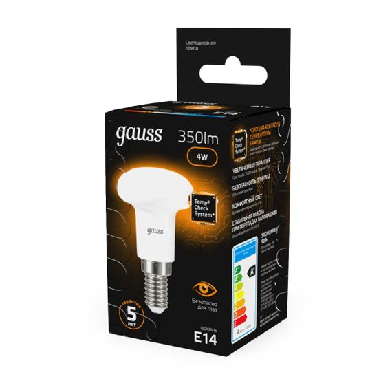 Лампа светодиодная рефлекторная Gauss E14 4W 2700K матовая 106001104