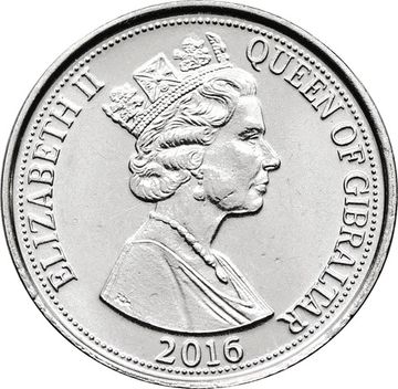 5 пенсов 2016 Гибралтар