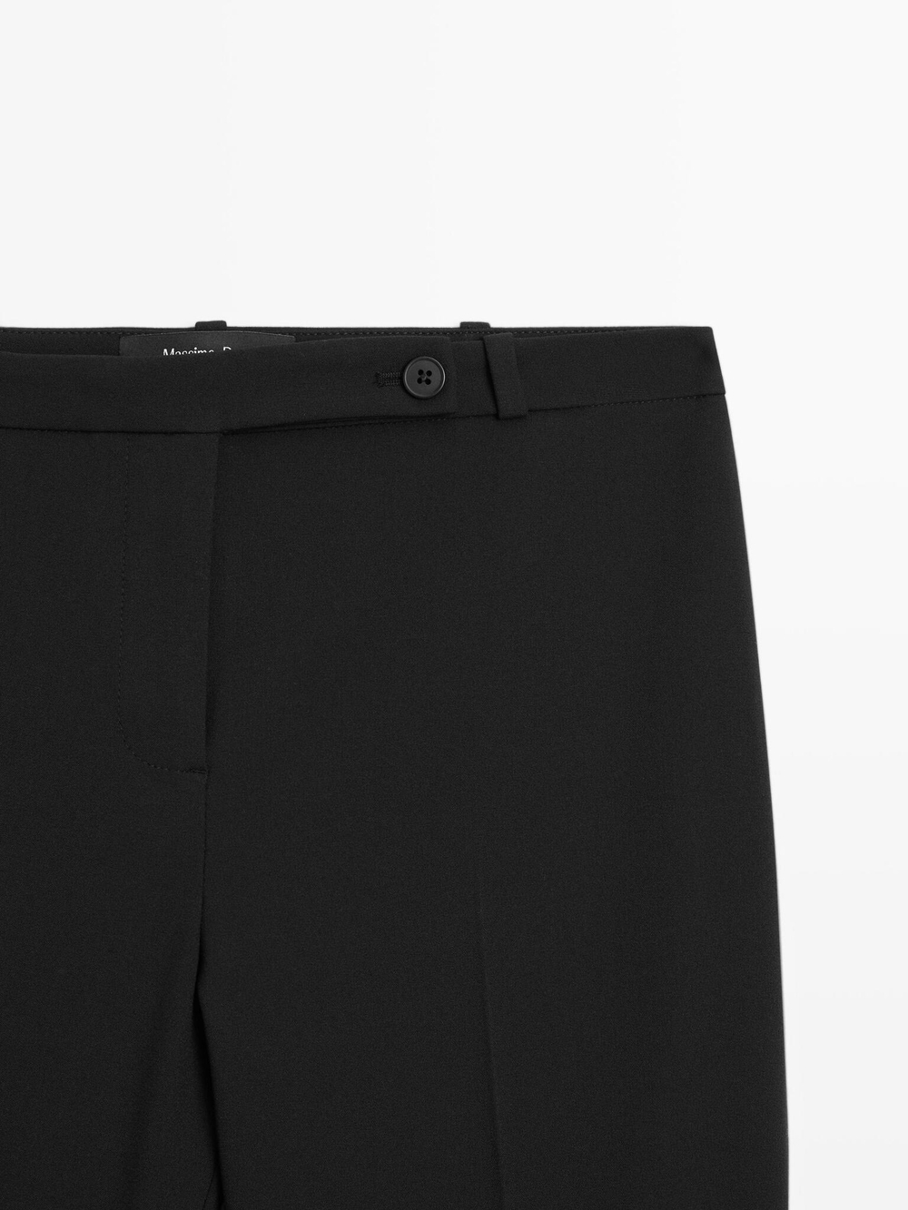 Massimo Dutti Брюки из 100% хлопка с эластичными манжетами, черный