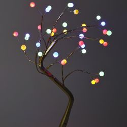 Светодиодная новогодняя фигура ЭРА ЕGNID - 36M дерево с разноцветными жемчужинами 36 LED | Фигуры