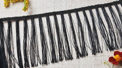 Тесьма текстиль бахрома, ш. 10 см, чёрный