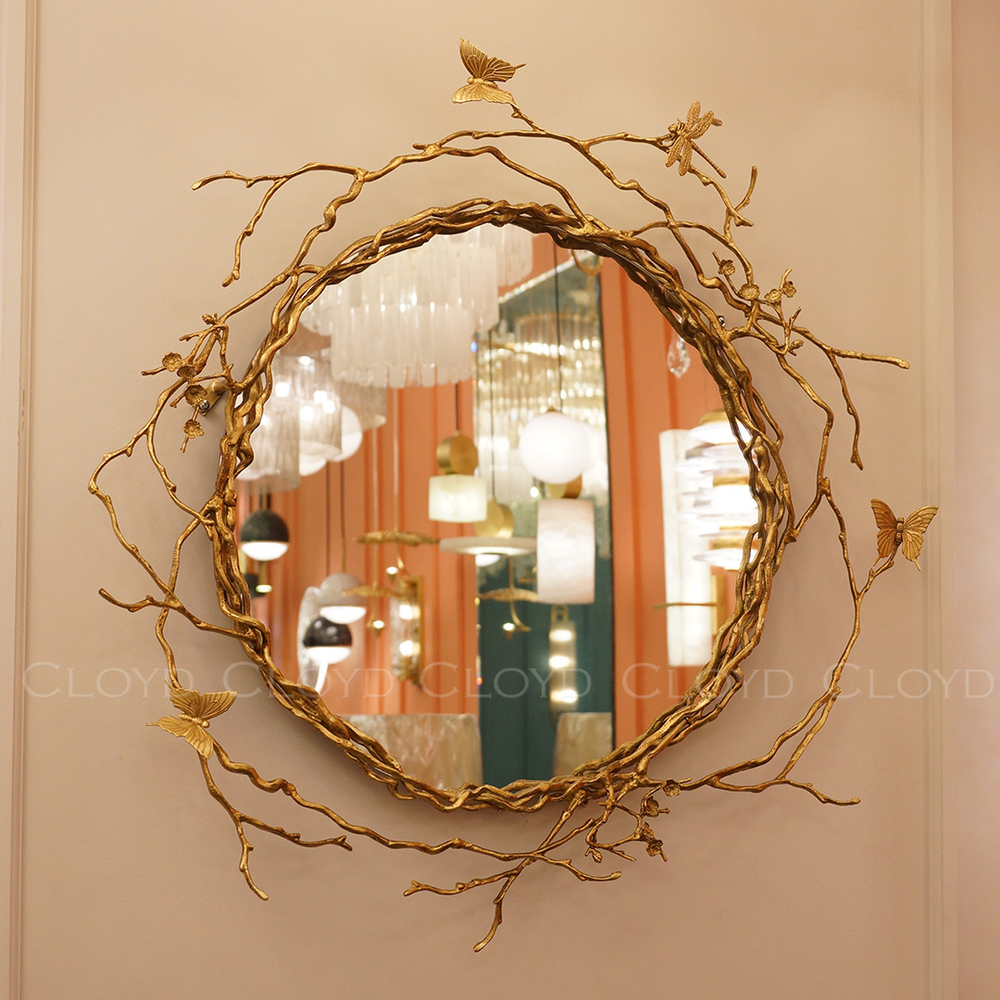 Зеркало Cloyd ZULU Mirror / Ø80 см - латунь (арт.50059)