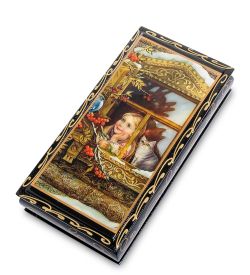 ШК-11/ 5-A Шкатулка-купюрница в технике декупаж (8х17х4)