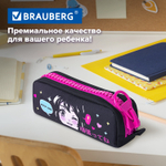 Пенал BRAUBERG с объемной "тракторной" молнией 1 отделение ткань 22х8х6 5 см "Anime girl" (2 штуки в упаковке)