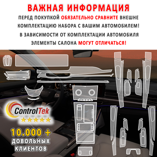 EXEED VX (2021) - комплект защитных пленок 6 в 1. Пленка защитная ControlTek HYBRID со слоем TOP COAT. Толщина: 6 mil. (175 мкм.)