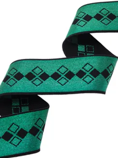 Резинка широкая, 40 мм, ромбы, зеленый