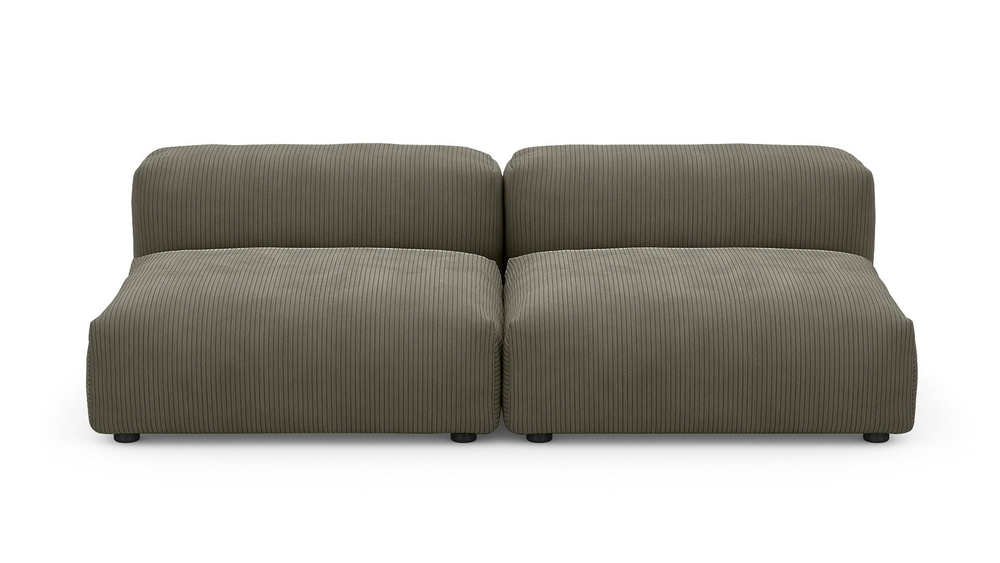 Сдвоенная дополнительная секция Фиджи (большая) Cilium Brown 210*116*62 см, Коричневый Вельвет Нераскладной Фиеста