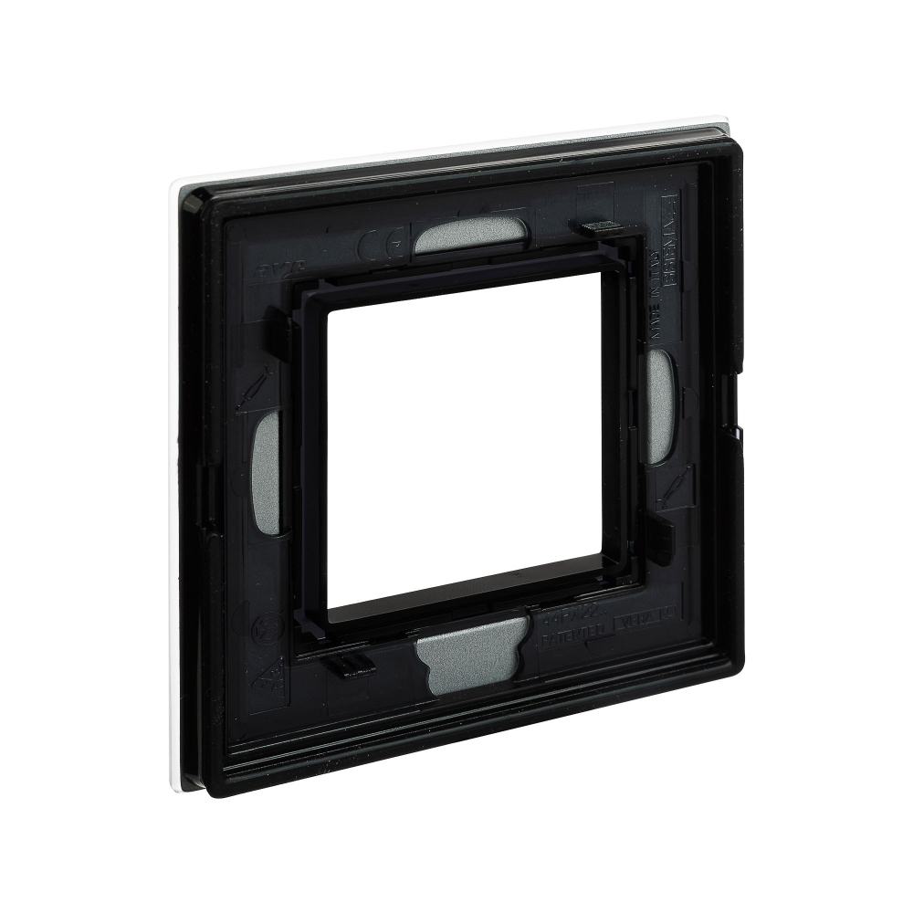 Рамка из натурального стекла, ,"Avanti", светло-серая, 1 пост (2 мод.)