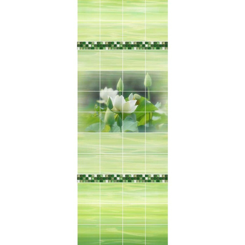 Панель ПВХ фотопечать Мелиса Грин узор 2700х250мм