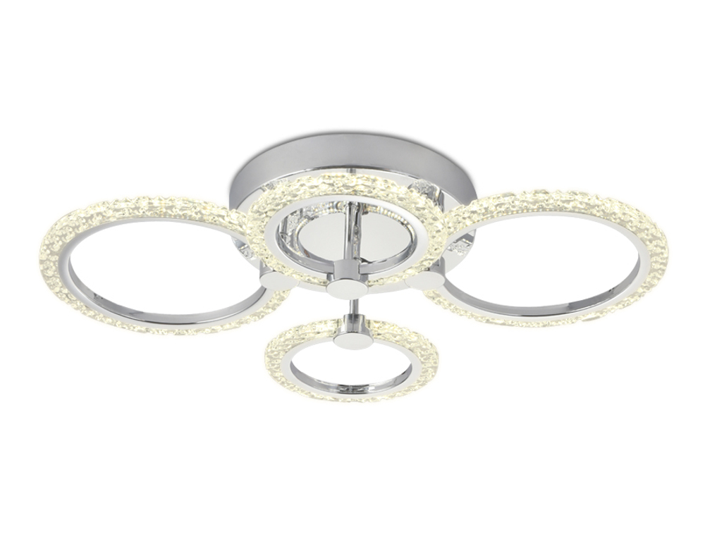 Потолочный светодиодный светильник с пультом FA412/4 CH хром 60W 620*440*120 (ПДУ РАДИО 2.4)