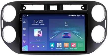 Магнитола для Volkswagen Tiguan 2011-2017 - Parafar PF488LUX1U2K на Android 13, QLED+2K, ТОП процессор, 8Гб+128Гб, CarPlay, 4G SIM-слот