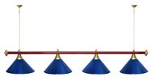 Лампа STARTBILLIARDS 4 пл. (плафоны зеленые,штанга зеленая,фурнитура золото)