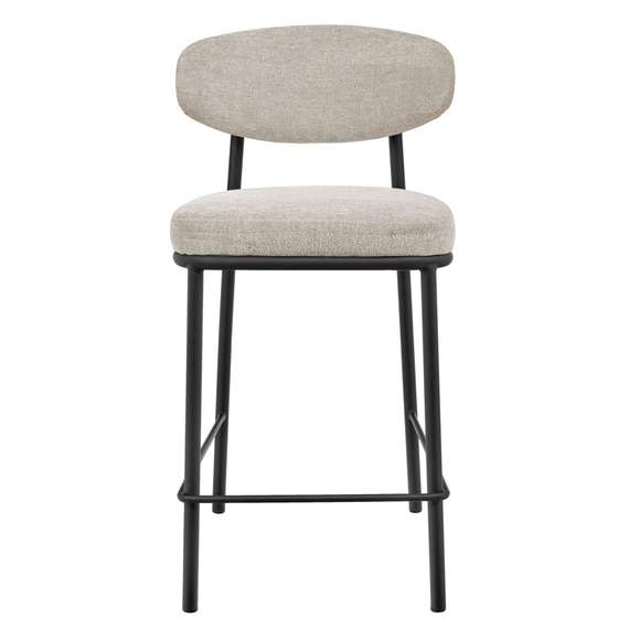 Полубарный стул Arvo 65 см, бежевый шенилл с черными ножками