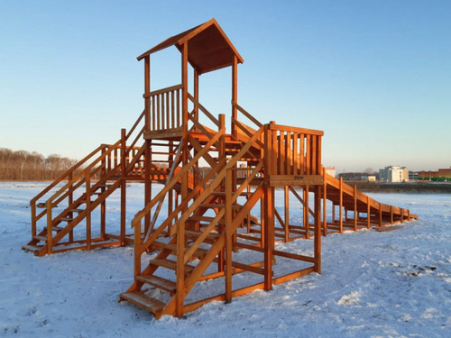 Зимняя горка TORUDA Лисичка скат 4м и 12м (две лестницы)