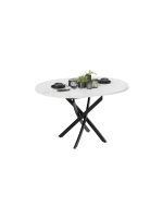 Стол кухонный круглый Стекло матовое мрамор 100(132)х75х75см