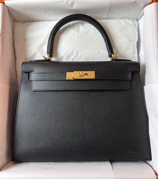 Сумка Kelly 28 Black Epsom Gold Hardware Hermes