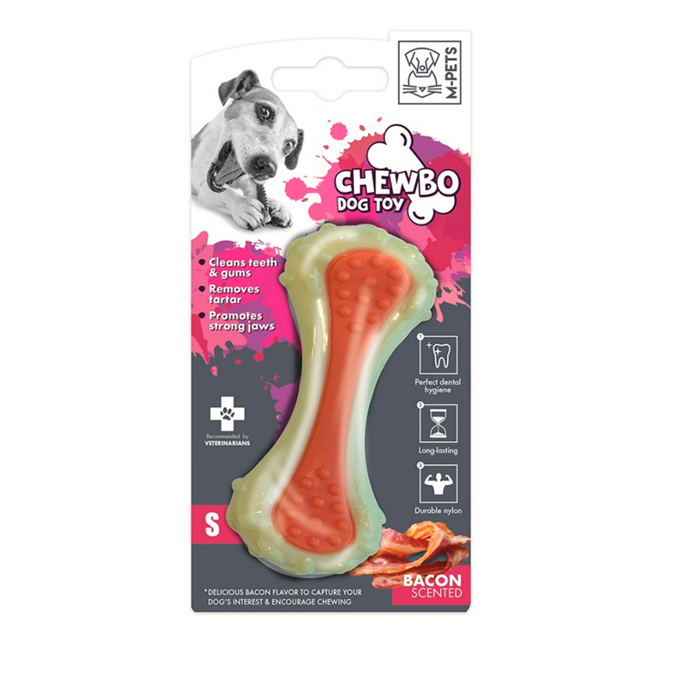 Игрушка M-PETS Кость"CHEWBO" размер S 10,4 см с ароматом бекона, для собак
