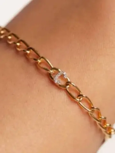 Браслет Буква C серебро 925 пробы покрытое золотом