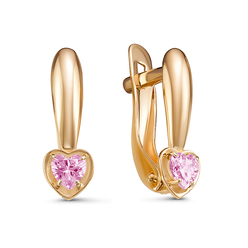 Серьги из золота 585 пробы с фианитами