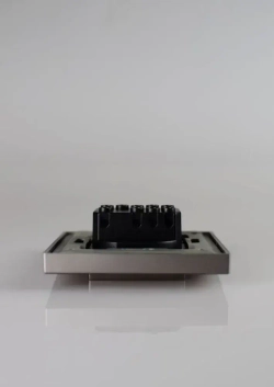 Выключатель серый для света одноклавишный без подсветки