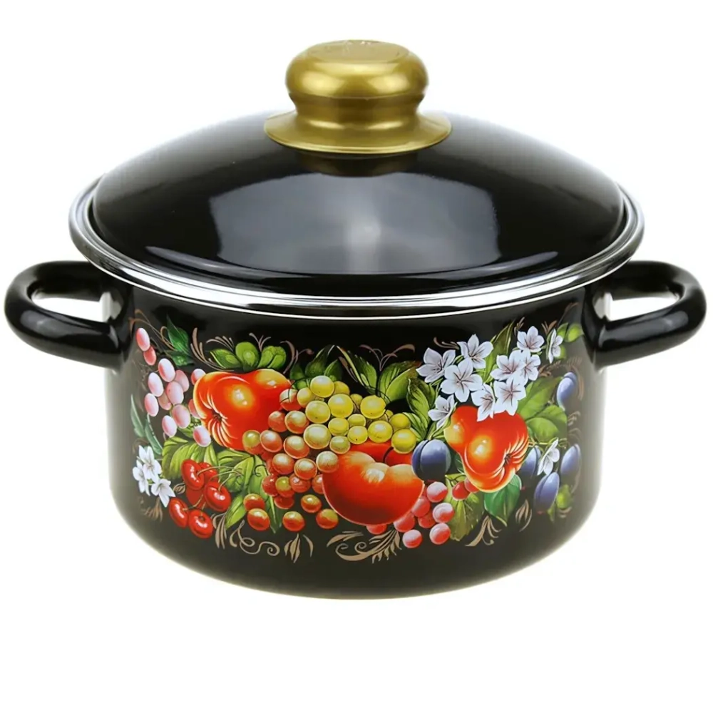 Кастрюля эмалированная 3л «Жостово» 10-Б1612/6