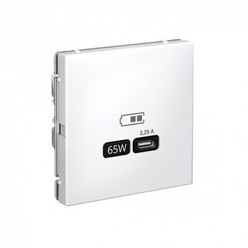 Розетка USB ArtGallery тип C 65Вт QC PD высокоскор. ЗУ механизм бел. SE GAL000127