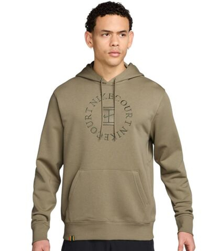 Куртка теннисная Nike Court Heritage French Terry Tennis Pullover - neutral olive/medium olive